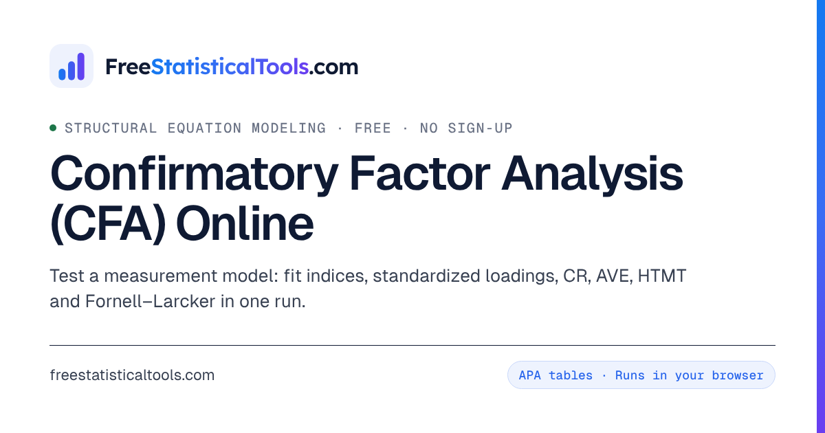 An Introduction to Online Confirmatory Factor Analysis